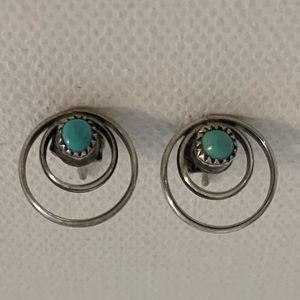 Turquoise and Sterling Silver stud Earrings